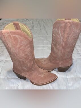 Idyllwind Charmed Life Western Boots 12” Suede Leather Pink Women's Size 8B